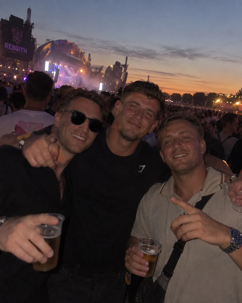 Danny met vrienden op een festival