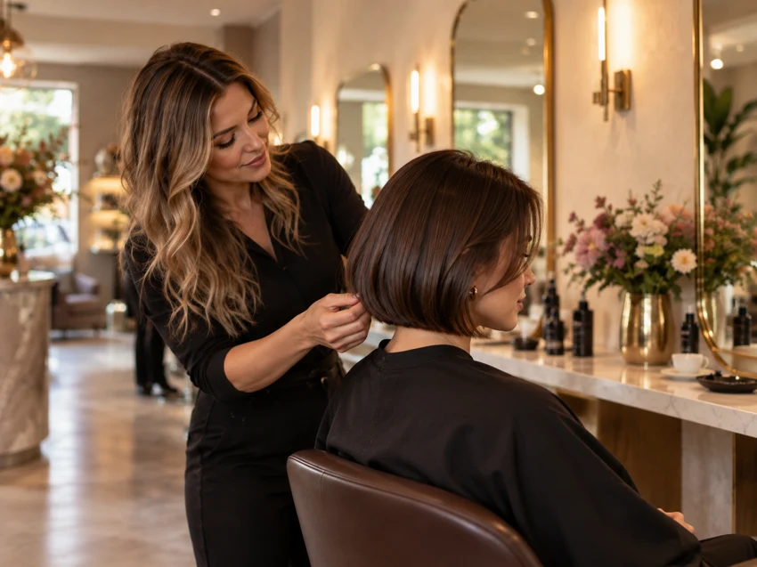 Elegant geknipte bob bij Kapsalon Manon